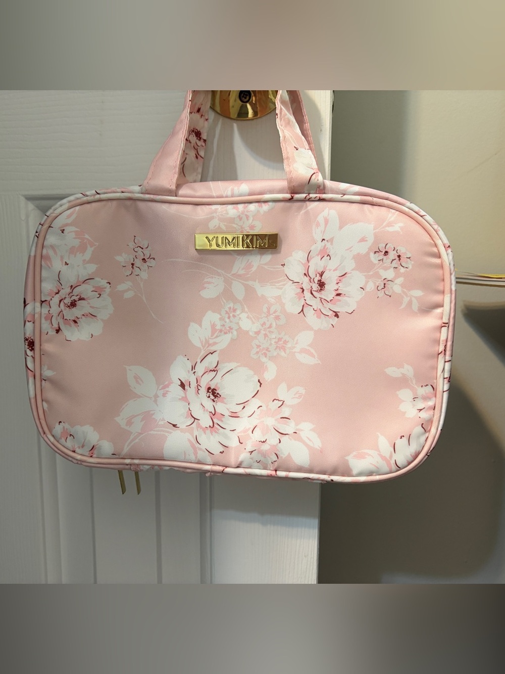 Yumi Kim Pastel Pink Floral Travel Cosmetic Case